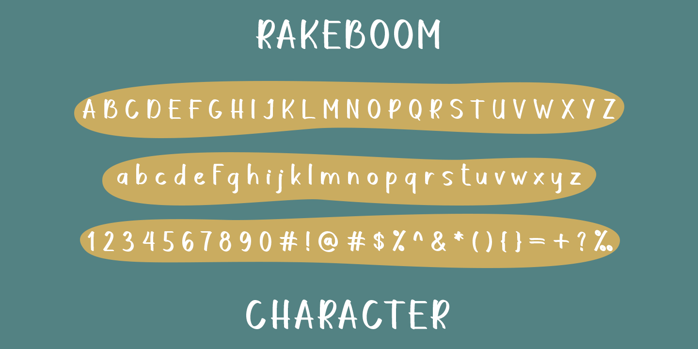 Beispiel einer Rakeboom Regular-Schriftart